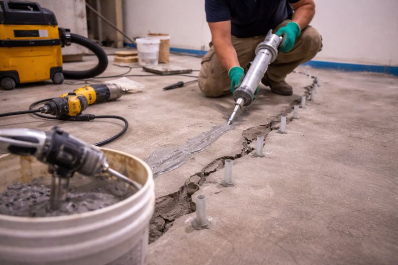 Cracked Basement Floor Repair in Horsham, PA