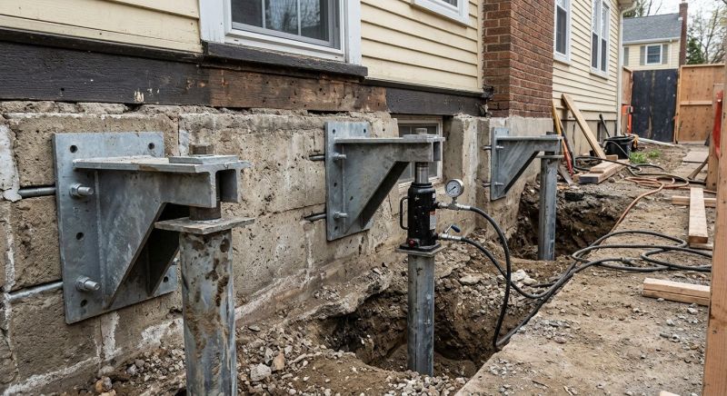 Foundation Pier Leveling in Horsham, PA
