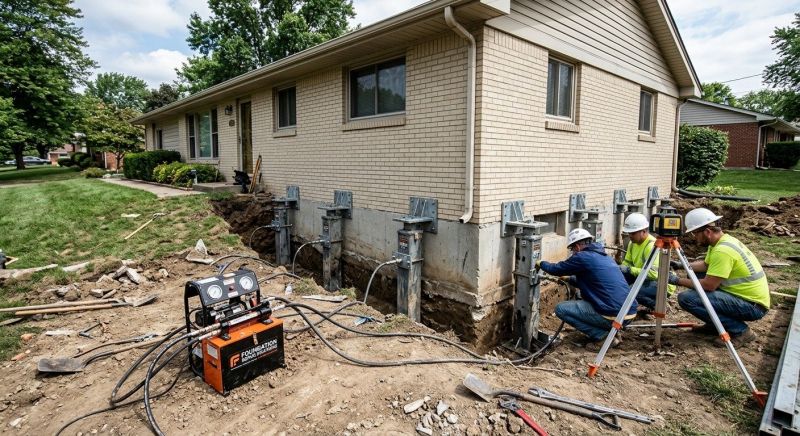 Foundation Pier Leveling in Horsham, PA