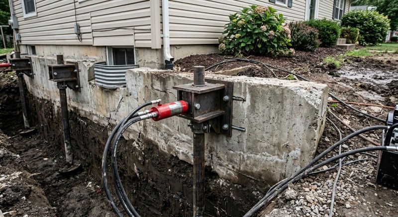Foundation Pier Leveling in Horsham, PA