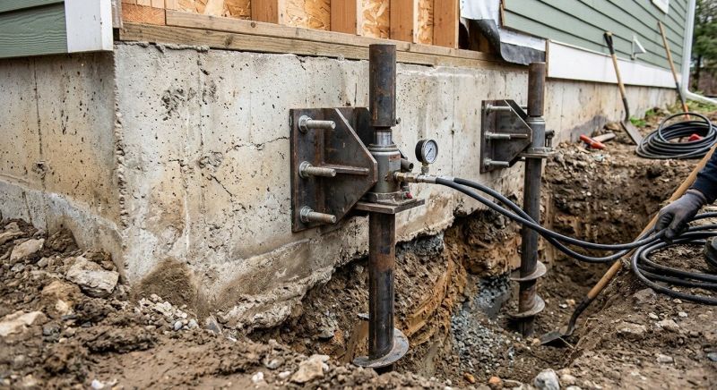 Foundation Pier Leveling in Horsham, PA