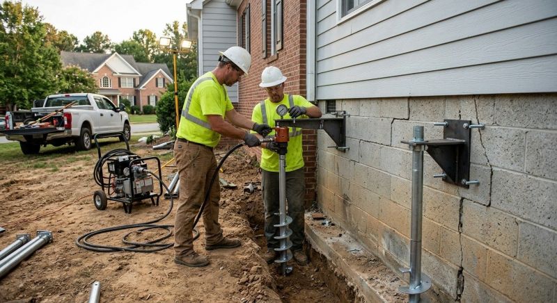 Helical Piers Installation in Horsham, PA